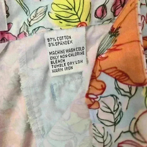 Talbots Floral Print Casual Pants Size 14 Cotton Blend Spring Summer - Picture 8 of 8